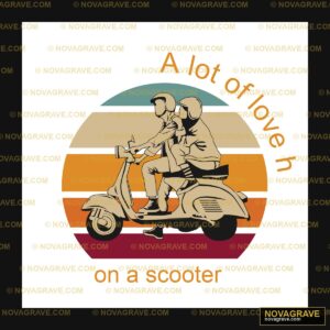 Couple Riding Scooter DTF Design SVG PNG DXF Instant Download