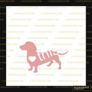 Pink Dachshund Heart DTF Design SVG - Dog Silhouette Animal Art