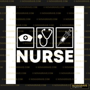 Nurse Medical Icons & Text DTF Design SVG PNG DXF Instant Download