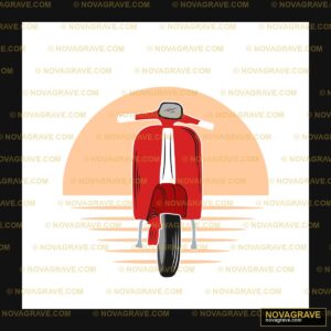 Retro Red Scooter DTF Design SVG - Instant Download