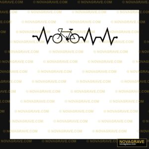 Cycling Heartbeat DTF Design SVG - Instant Download