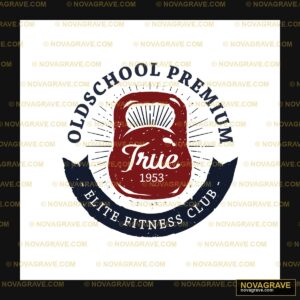 Old School Premium Elite Fitness Club DTF Design SVG