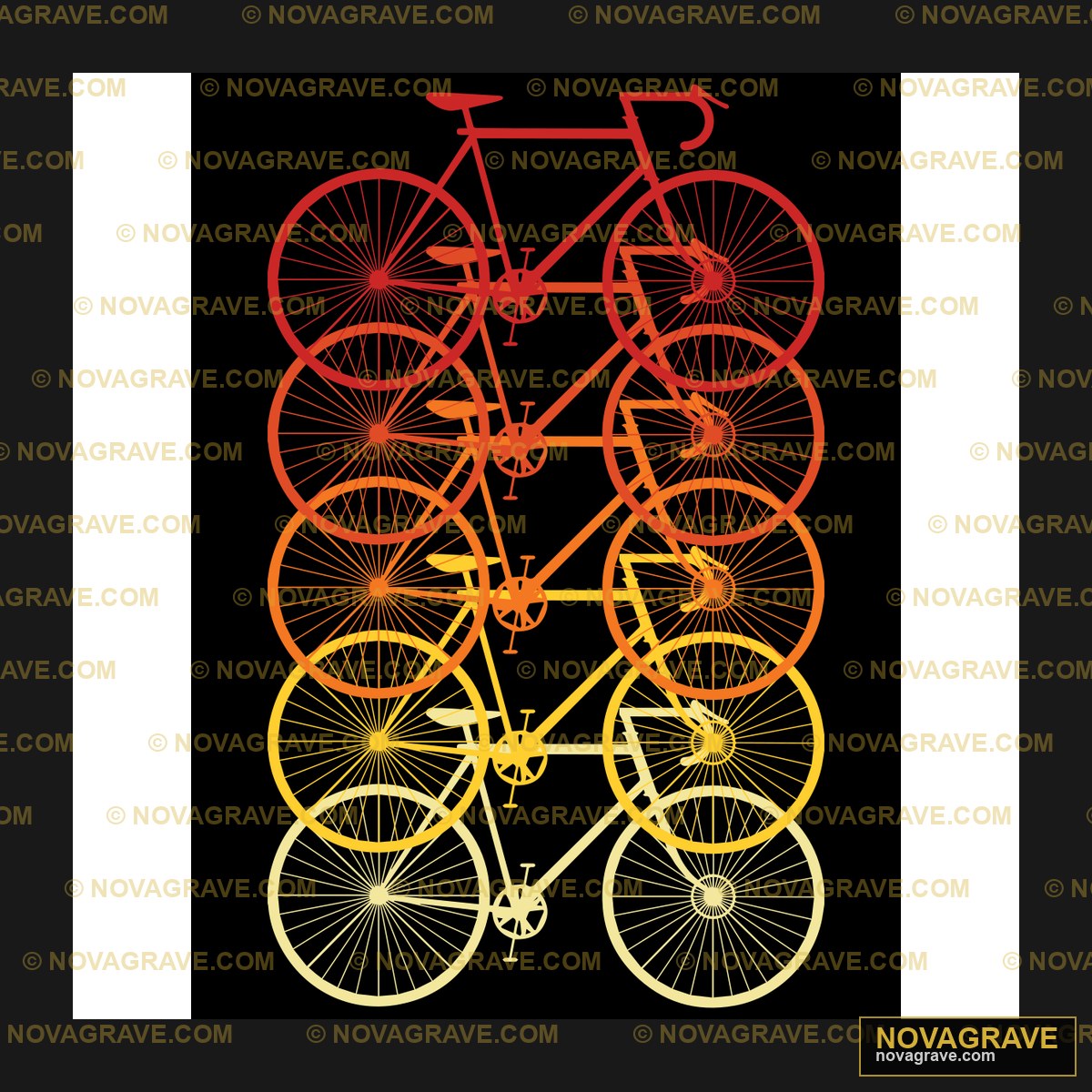 Stacked Gradient Bicycles DTF Design SVG for Cycling Gear
