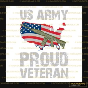 US Army Proud Veteran AR Rifle USA Flag Map DTF Design SVG