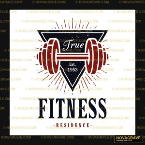 Vintage Dumbbell DTF Design SVG PNG DXF - Fitness Residence