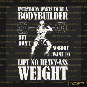 Bodybuilder Weightlifting DTF Design SVG PNG DXF Instant Download