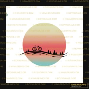 Mountain Bike Sunset Silhouette DTF Design PNG