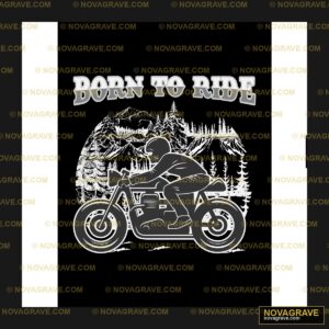 Born to Ride Motorcycle Forest Mountains DTF Design PNG