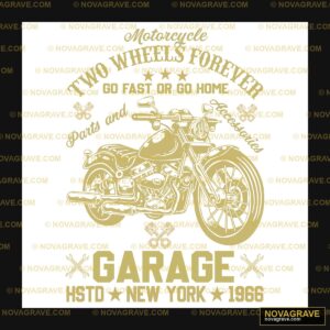 Motorcycle Garage New York 1966 DTF Design SVG
