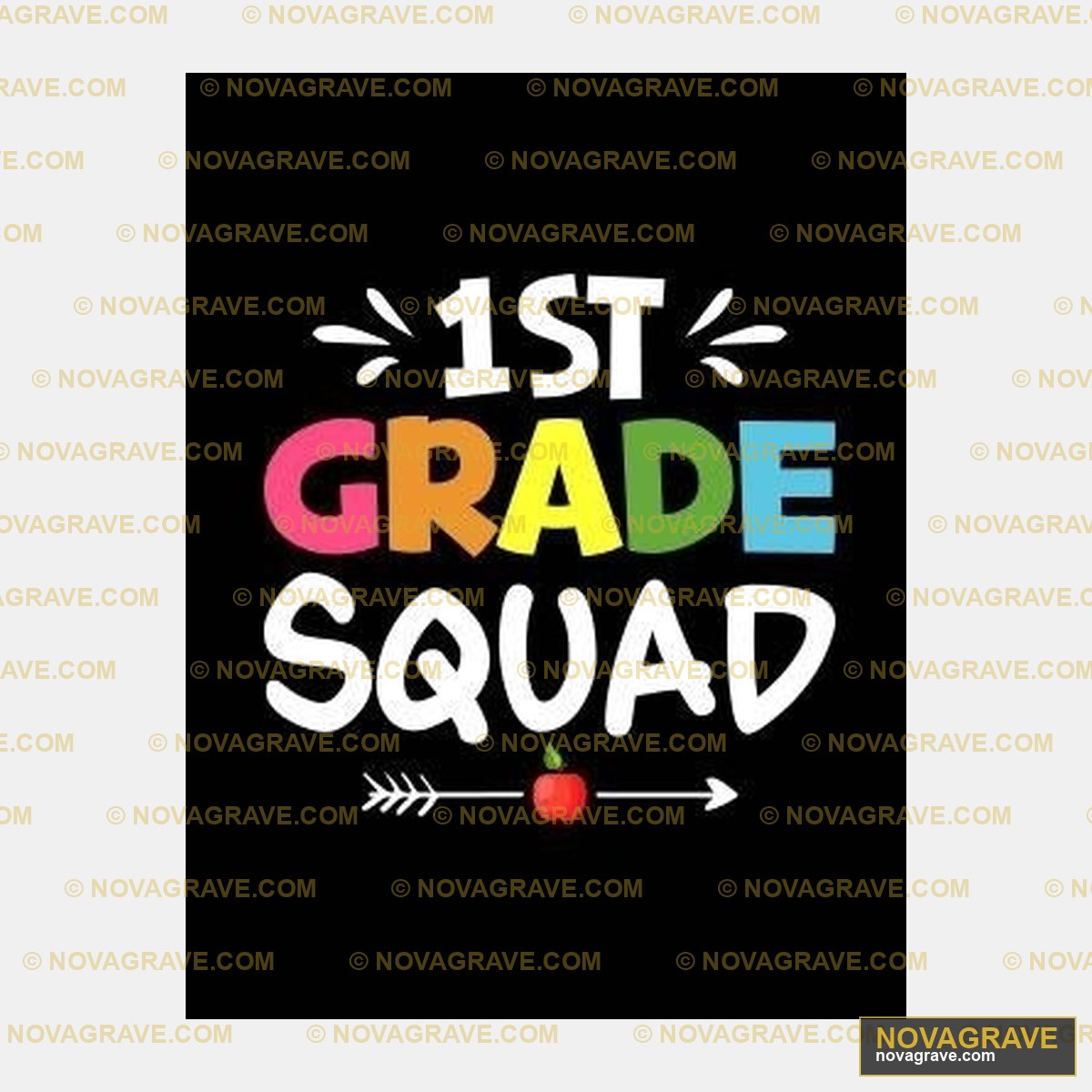 1St Grade Squad Canvas Print Typography Slogans - DTF Ontwerp