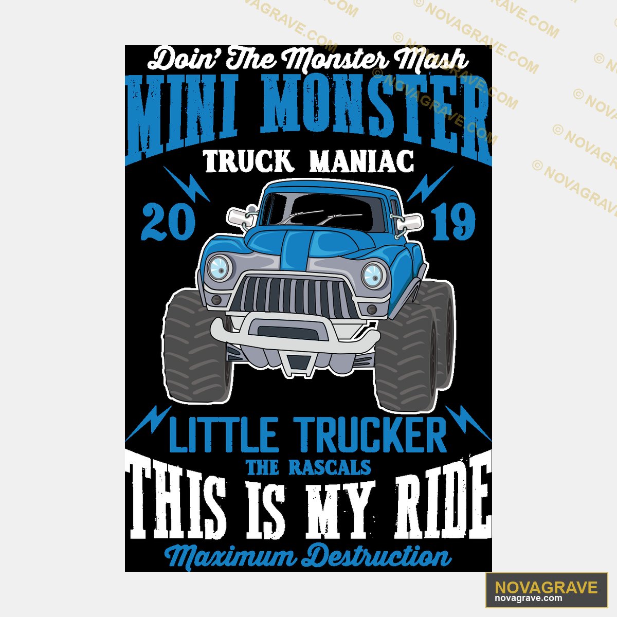 Mini Monster Truck Maniac DTF Design - SVG PNG DXF