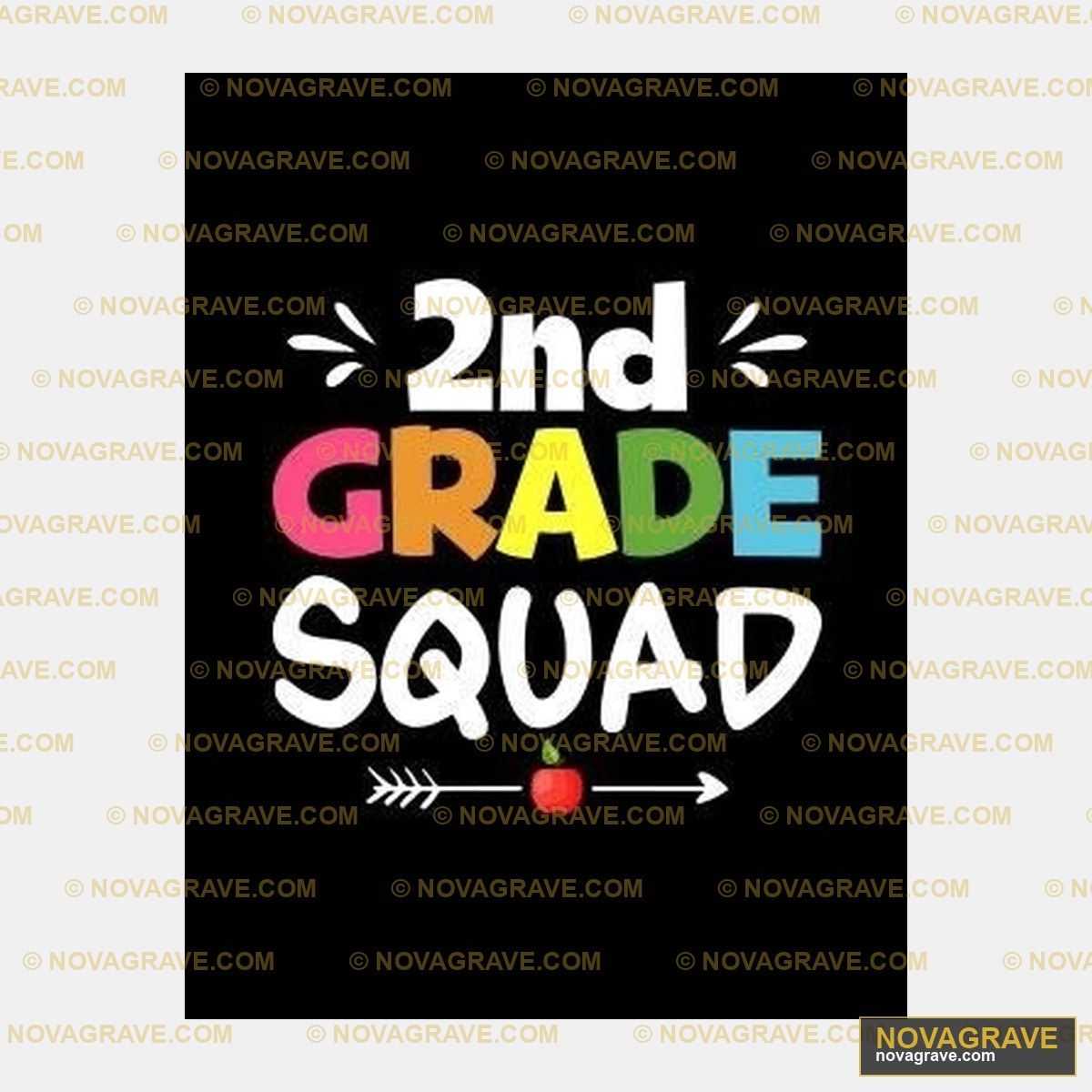 2Nd Grade Squad Canvas Print Typography Slogans - DTF Ontwerp