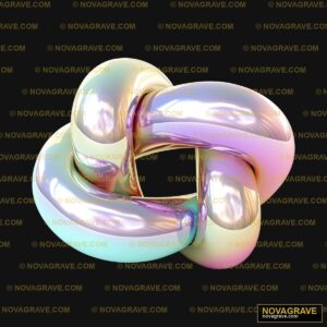 Iridescent Interlocking Rings DTF Design SVG for Streetwear