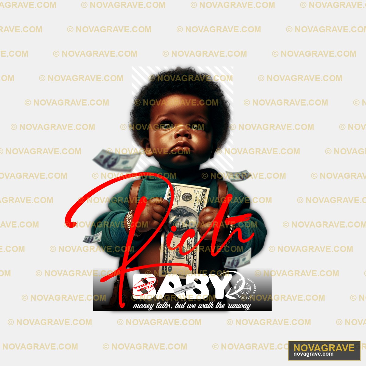 A Baby Holding A Money Bill In His Hand Family Kids - DTF Ontwerp