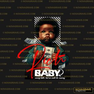 A Baby Holding A Money Bill In His Hands Family Kids - DTF Ontwerp
