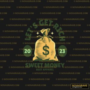 A Bag Of Money With The Words Cash Typography Slogans - DTF Transfer Design