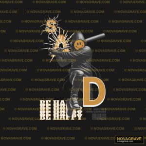 A Baseball Player With A Bat And The Letter D Sports Fitness - DTF Transfer Design