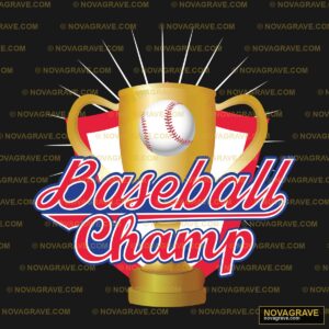 A Baseball Trophy With The Word Sports Fitness - Design DTF