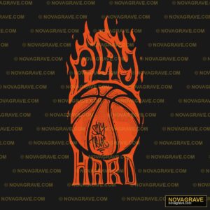A Basketball Ball With Flames On It Streetwear Urban DTF Design