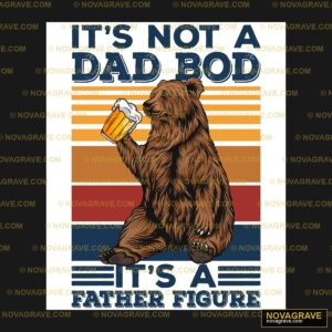 Beer Loving Brown Bear Father Figure DTF Design PNG