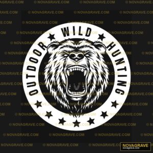 Wild Bear Outdoor Hunting DTF Design SVG PNG DXF