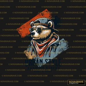 A Bear Wearing A Hat And Sunglasses Animals Wildlife - DTF Transfer Design