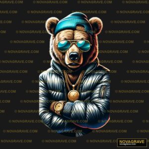 A Bear Wearing A Jacket And Sunglasses Animals Wildlife - DTF Ontwerp