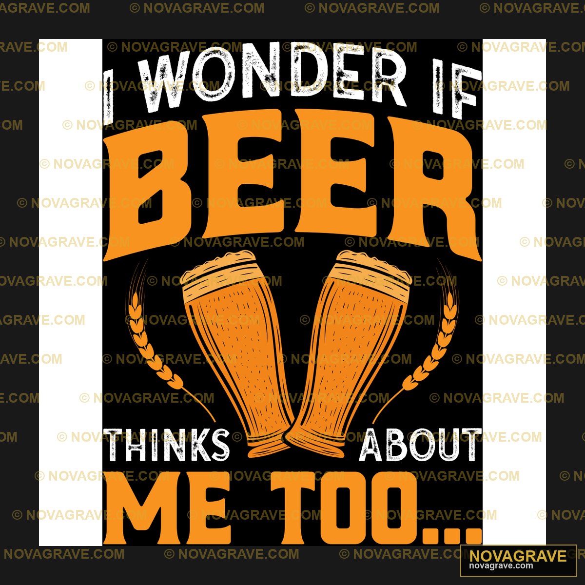 A Beer Glass With The Words Wonder Beer Think Animals Wildlife - DTF Ontwerp