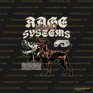 A Black And Brown Dog With The Wordsdog Rescu Animals Wildlife 2 - DTF Transfer Design