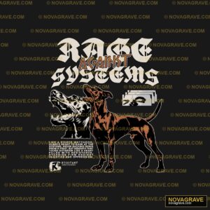 A Black And Brown Dog With The Wordsdog Rescu Animals Wildlife - DTF Transfer Design