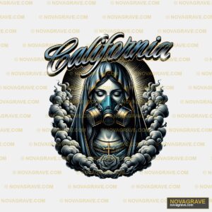 A Black And Gold Tattoo Design With A Woman I Streetwear Urban - DTF Transfer Design