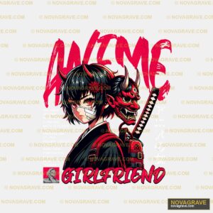 A Black And Red Anime Character With A Red De Other Designs - DTF Ontwerp