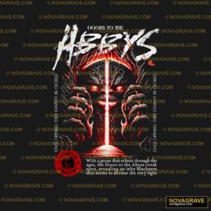 A Black And Red Poster With A Demonic Skull A Streetwear Urban - DTF Transfer Design