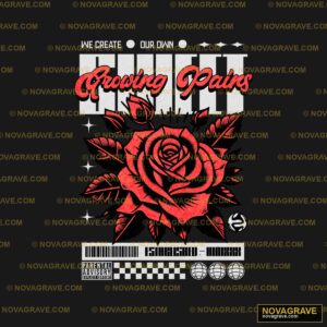 A Black And Red Rose With The Words We Create Typography Slogans - DTF Transfer Design