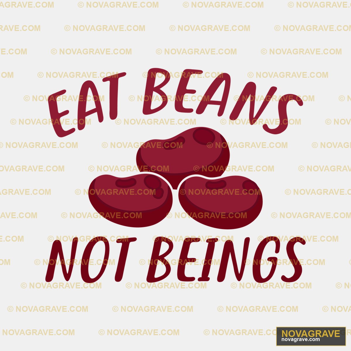 A Black And Red Sign That Says Eat Beans Not Typography Slogans - Design DTF
