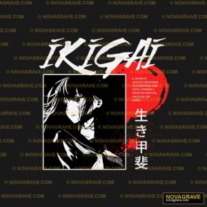 A Black And White Anime Character With A Red Other Designs - Design DTF