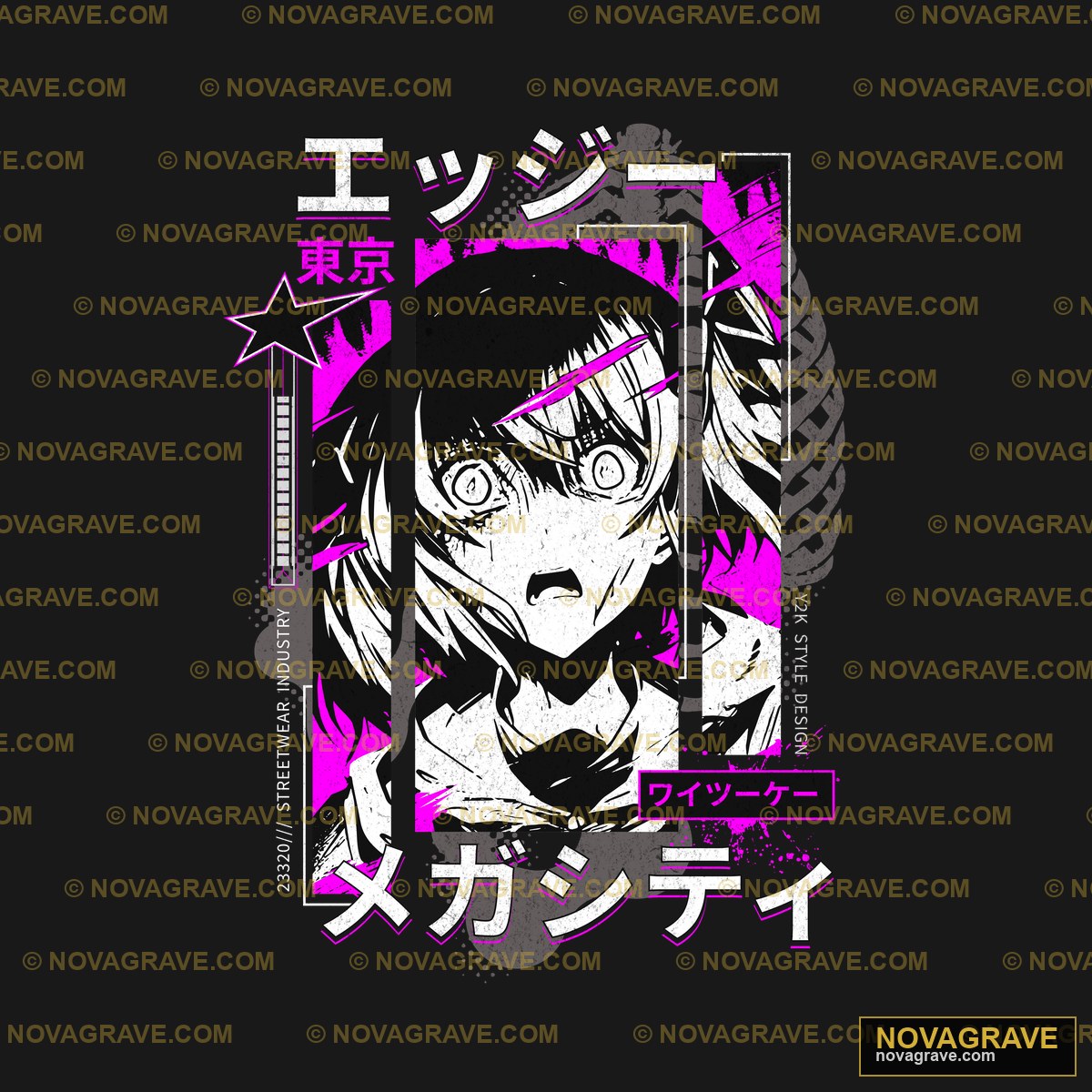 Anime Girl DTF Design PNG - Tokyo Streetwear Style