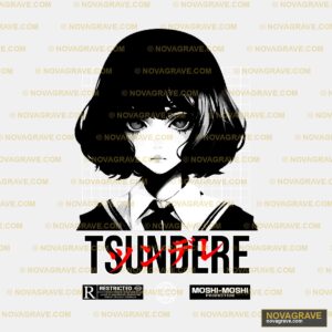 A Black And White Anime Girl With Long Hair A Other Designs 2 - Design DTF