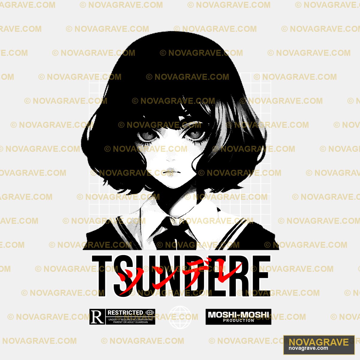 A Black And White Anime Girl With Long Hair A Other Designs 2 - Design DTF