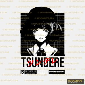 A Black And White Anime Girl With Long Hair A Other Designs - DTF Ontwerp