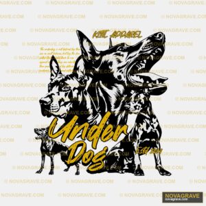 A Black And White Drawing Of Three Dogs With Animals Wildlife - DTF Transfer Design