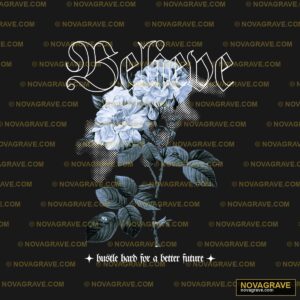 A Black And White Flower With The Wordsbe Lov Nature Botanical DTF Design