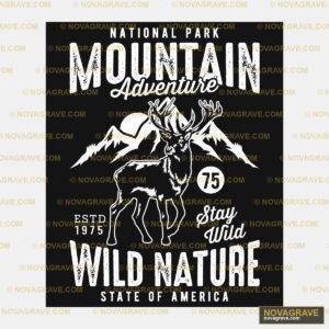A Black And White Graphic With The Words Nati Nature Botanical - Design DTF