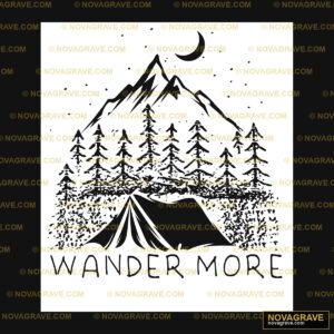 A Black And White Illustration Of A Tent With Typography Slogans - Design DTF