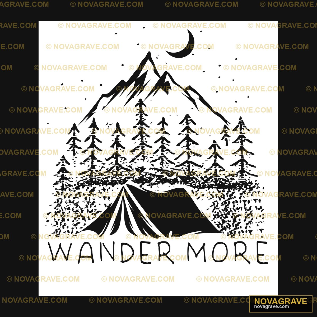 A Black And White Illustration Of A Tent With Typography Slogans - DTF Transfer Design
