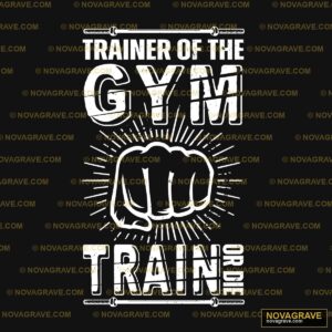 A Black And White Image Of A Fist With The Wo Sports Fitness - DTF Transfer Design