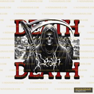 A Black And White Image Of A Grim Reaper Other Designs - Design DTF