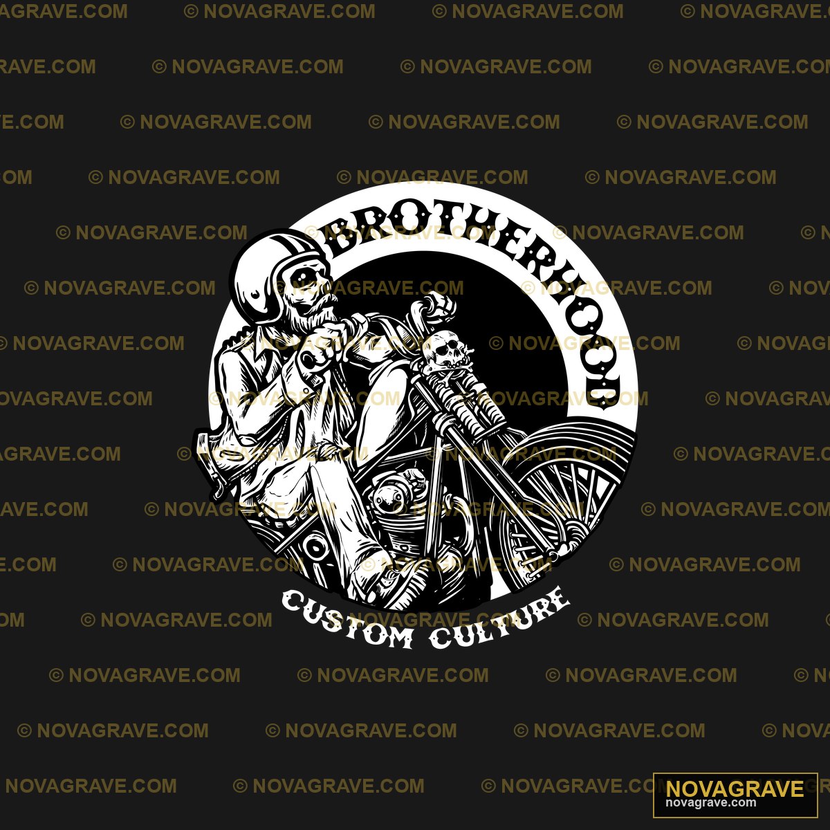 A Black And White Image Of A Man Riding A Mot Other Designs - DTF Transfer Design