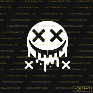 Melting Smiley Face with X Eyes DTF Design SVG