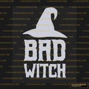 A Black And White Image Of A Witch Hat With T Typography Slogans DTF Design